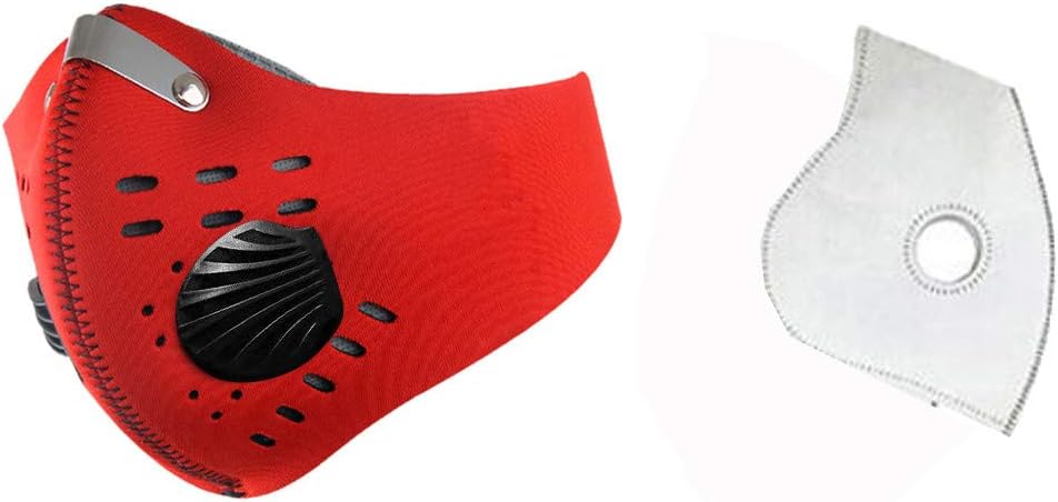 Safety Dust 𝐌𝐀𝐒𝐊 with 1 Filters, Easy Breathe Reusable Washable Face 𝐌𝐀𝐒𝐊 Anti Dust for Outdoor Sports, Gardening Travel (red)