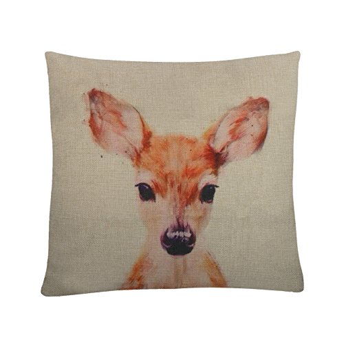 Linen Square Throw Pillow Case Decorative Cushion Cover Pillowcase For Sofa 18 "X 18 " Kangaroo Pattern Pillow Cover
