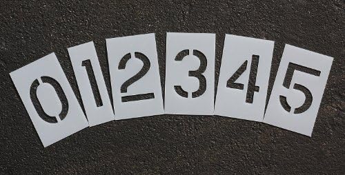 Pavement Stencil, 6 in, Number Kit, 1/16 by RAE Paint