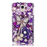 Note 4 Case,Galaxy Note 4 Case - EVTECH 3D Handmade Bling Crystal Full Diamond Pendant Colorful Flowers and Shiny Rhinestone Clear Cover Hard Case for Samsung Galaxy Note 4 SM-N910S SM-N910C