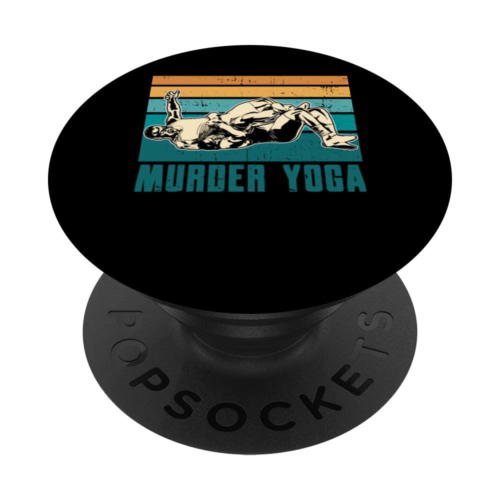 Vintage Wrestling Murder Yoga Whistler Humor PopSockets Swappable PopGrip