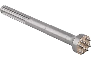 Vearter SDS Max Bushing Tool 12 Tips, 8'' X 1.4'' Round Head Concrete Roughness Coating Remove Bushing Bit for Rotary Hammer, Chisel Drill Bit for Masonry, Brick Wall