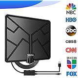 HDTV Antenna 85 Miles Range, Indoor TV Antenna Amplified Digital HD Antenna Free Channels with High Definition Antenna Signal Booster, Easy Installation Long Coax Cable - High Reception