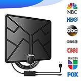 2019 Newest 105 Miles Range HDTV Antenna, TV Antenna Indoor Amplified Digital HD Antenna Free Channels with 4K 1080P High Definition Antenna Signal Booster, Long Coax Cable - High Reception