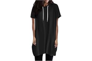 LEHOZIHEQ Womens Summer Oversized Hoodies Casual Short Sleeve Shirts Lightweight Basic Pullover Tops with Pockets