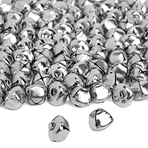MCPINKY 300PCS Jingle Bells, Metal Craft Bells Bulk DIY Bells Decor Door Bell for Dogs Music Makers, 0.7 Inch, Silver