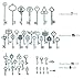 42pcs Mixed Vintage Skeleton Keys, 42 Styles Key, Each 1piece (Silver)