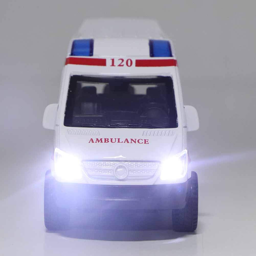Bnineteenteam 1:32 Toy Car, Simulation Ambulance Model with Whistle, Lighting Function, Sound and Light Model Toy Vehicle(Red)