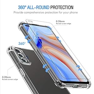iVoler Cover per Oppo Reno 4 5G / Oppo Reno4 5G, Antiurto Custodia con Paraurti in TPU Morbido e 3 Pezzi Pellicola Vetro… - immagine 6