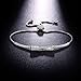 Bella Lotus Cute Bowknot 18k White Gold Plated Charm Bracelet Diamond CZ Paved, 2 Colors