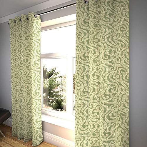 McAlister Textiles Little Leaf Curtains 2 Panels Sage Green Floral