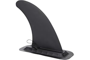 Surfboard Fin, Detachable Plastic Tail Rudder for Inflatable Surfboards with Adjustable Base, Improves Stability and Safety