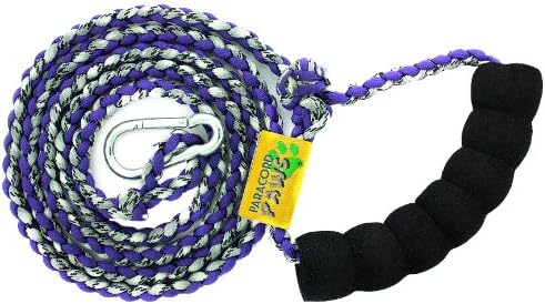 Paracord Paws Adjusting Multifunction Non-Glow Walking Leash for Dogs, Purple/Gray Camo