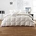 SNOWMAN Premium Down Comforter Queen Size, Luxurious All Season Duvet Insert with Cotton Blended Fabric, 37oz Fill Weight 3D Baffle Box Design Hotel Bedding Comforter (White,90