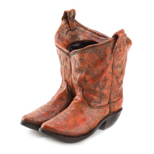 Rustic COWBOY BOOT Country Ranch Statue Flower Pot Garden plant Planter
