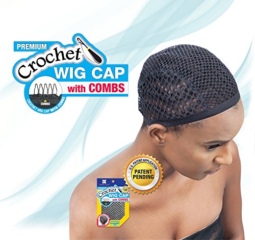 Shake N Go Freetress Crochet Wig Cap with Combs Diamond Shape Net (2 Pack)