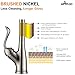 APPASO Brushed Nickel Kitchen Faucet, Single Handle Kitchen Faucet with Pull Down Sprayer, Stainless Steel High Arc, Neoperl Aerator, CUPC-Certified Pull-Out Hose, Water Supply Tubing, and Valve Core