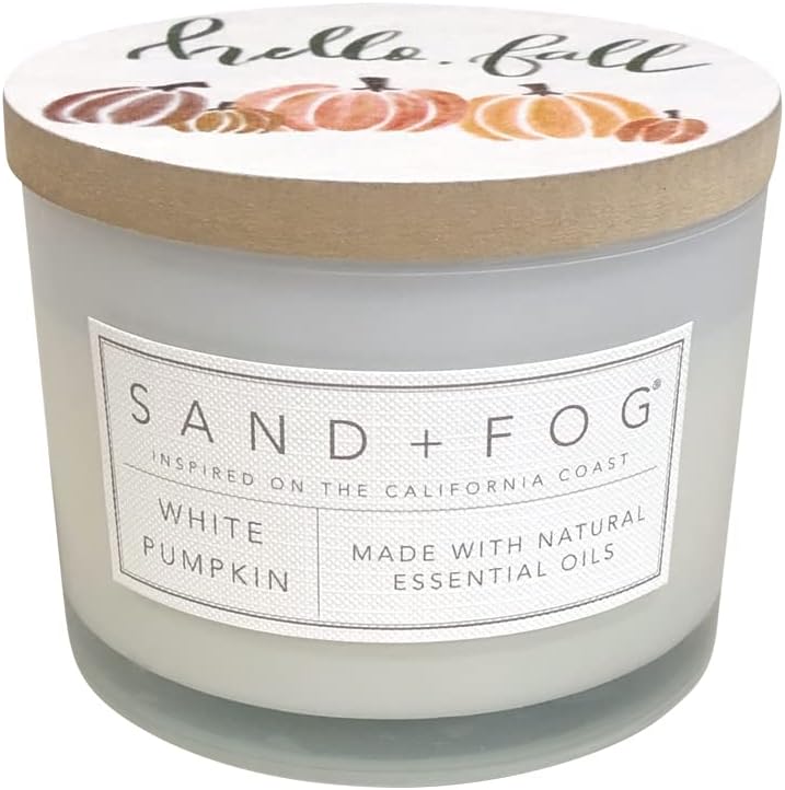 Candles & Holders - Sand + Fog Scented Candle - White Pumpkin – Additional Scents and Sizes – 100% Cotton Lead-Free Wick - Luxury Air Freshening Jar Candles - Perfect Home Decor – 12oz