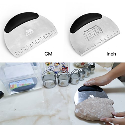 Pastry Cutter Set Pastry Scraper Biscuit Cutter Set (5 Circle+1 Fluted Edge) Dough Blender Mixer Cookie Cutters Round Baking Dough Tools & Pastry Utensils with Egg Separator GIFT BOX!