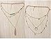 Gold Layered Necklace Pendant for Women Boho Multilayer Chain Beads Leaf Disc Charm Costume Jewelry Sets 4Pcs E600G-