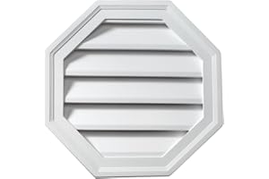 Fypon 24"W x 24"H x 1 5/8"P Brick Mould Style Octagon Louver, Non-Functional