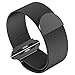 SIRUIBO Band Compatible for Apple Watch 42mm, Stainless Steel Mesh Milanese Loop with Magnetic Closure Replacement Wristband Bracelet Compatible for Apple Watch iWatch Series 3/2/ 1, Black