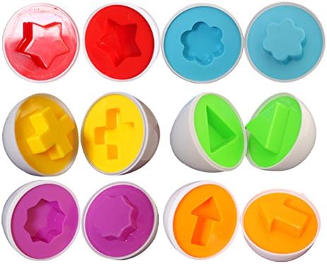 6 pcs Smart Egg Color Shapes Matching Puzzle Easter Educational Toys