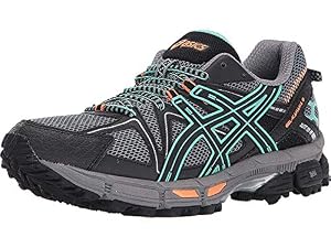Image of ASICS Womens Gel-Kahana 8 Running Shoe, Black/Ice Green/Hot Orange, 6 Medium US