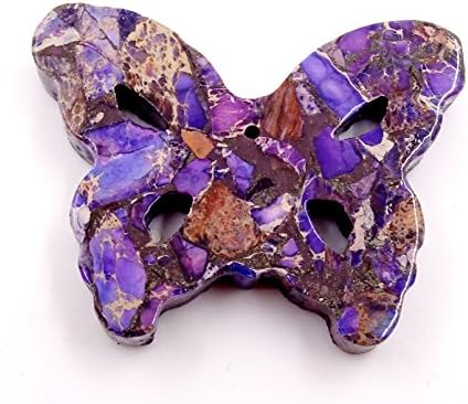 Natural Jewelry Sea Sediment Jasper/Copper Strand Bead Set Necklace Making Purple Butterfly