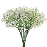 JUSTOYOU 5PCS Artificial Babys Breath Flower Fake PU Silica Gypsophila for Wedding Bridal Bouquet Home Floral Arrangement Decor