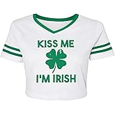 St Patrick's Day Crop Tops for Women Luck Irish Shirt Shamrock Paddy's Day Graphic Tees Crewneck Short Sleeve Outfits