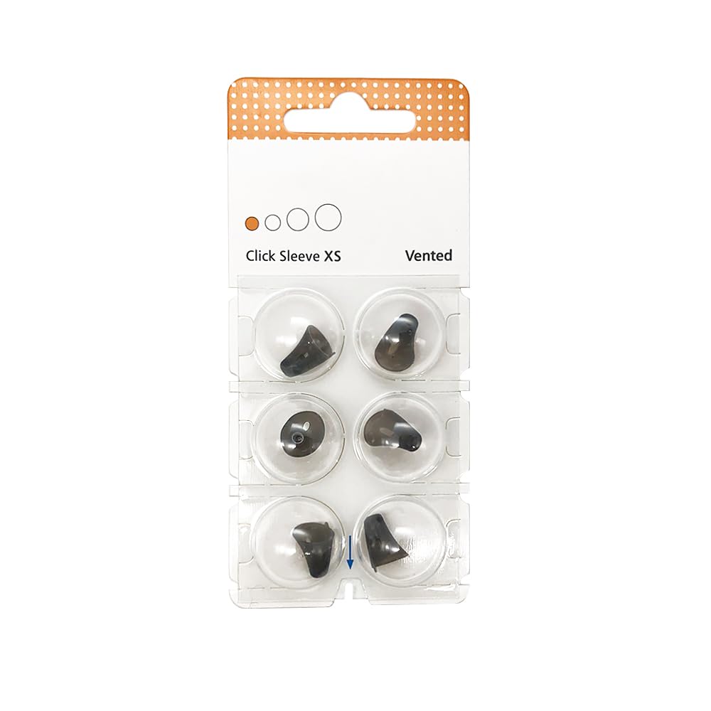 Hearing360 6 Domes Domes Click-Sleeve Open Vented for Signia Siemens Hearing Aids (XS)