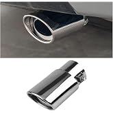 smilfuy Stainless Steel Car Exhaust Tip, 2.5" Inlet 3.3" Outlet, Straight | Adjustable Chrome-Plated Finish Exhaust Tailpipe, Car Exhaust Pipe Modification, Tail Throat Tail Pipe, Fit for Most Cars