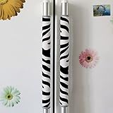 Ougar8 Handmade Refrigerator Door Handle Covers-Catches Drips,Dust,Smudges and Fingerprints Kitchen Appliances Home Decorative Microwave Oven Handle Covers Zebra Animal design(2 Pieces)(15.7