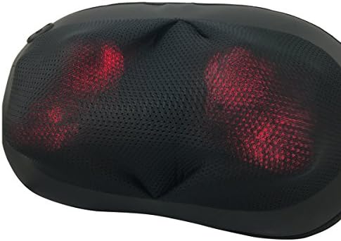 Vonzio Shiatsu Pillow Massager with Heat / Massage, Relax, Sooth and Relieve Neck, Shoulder and Back Pain (Black) - One Year Warranty