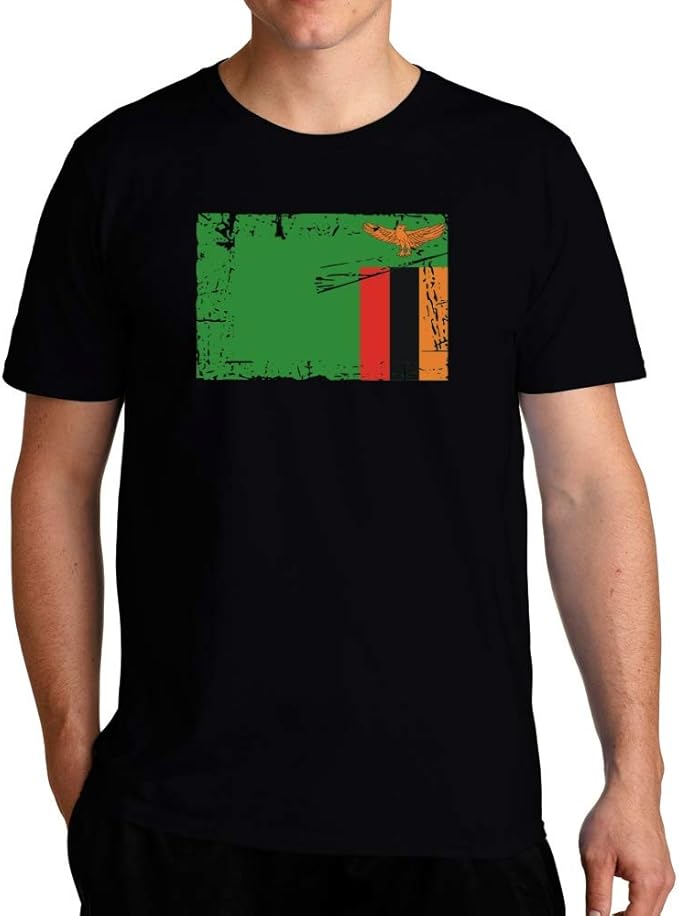 Eddany Zambia Vintage Flag TShirt Clothing