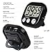 3 Pack Kitchen Timer shower Digital Magnetic Countdown Timer Switch With Buzzer Alarm for Cooking, Shower,kids,Teacher,or Indoor Activities, Backing Stand with Large LCD Display Black(3 pack)