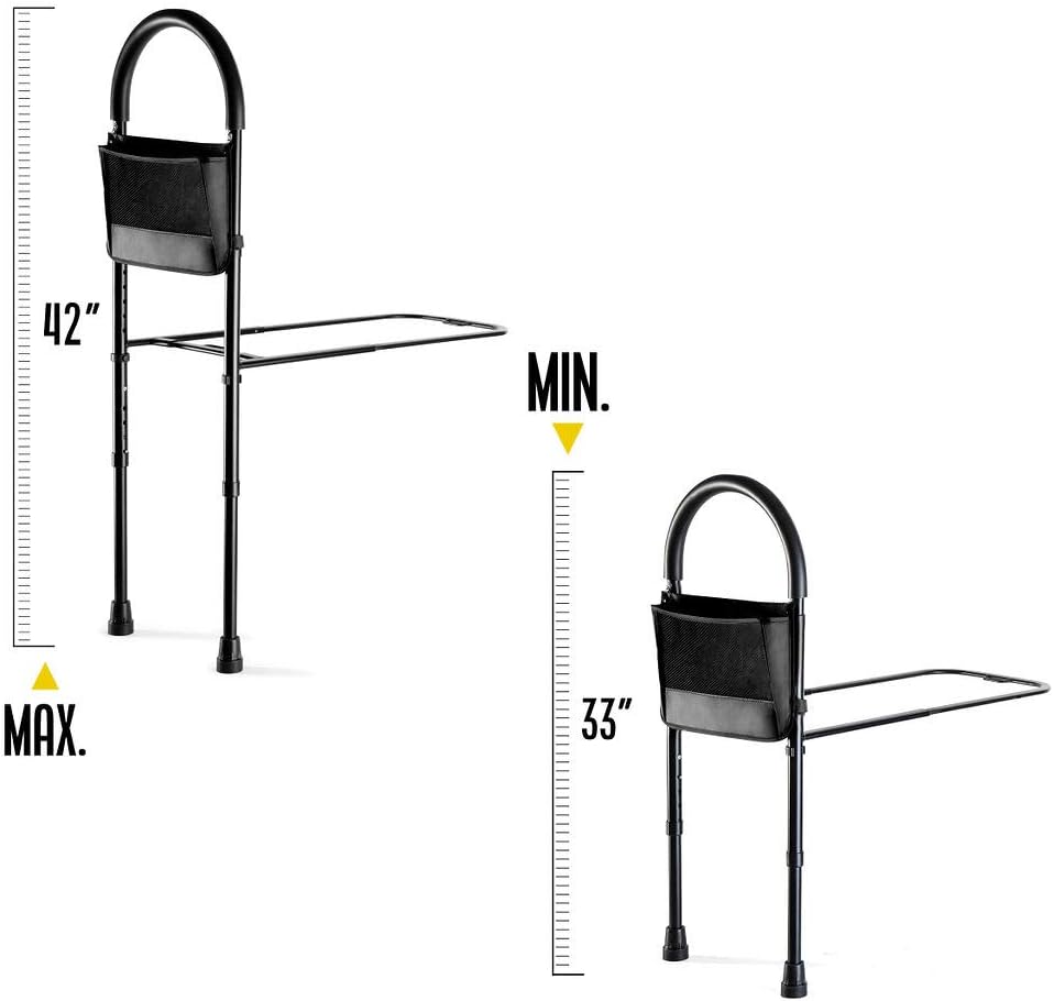 Bed Assist Rail with Adjustable Heights - Bed Assist bar with Storage Pocket - Bed Rails for Seniors with Hand Assistant bar - Easy to get in or Out of Bed Safely with Floor Support - by Medical king: Kitchen & Dining