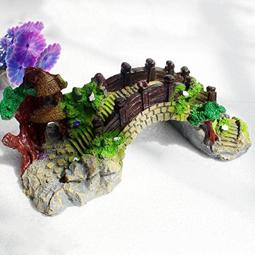 Solvang DIY Fairy Garden Home Lawn Ornament Arched Bridge Landscape Fish Tank Ornament Small