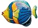 Hand-chiseled and Painted Tropical Metal Art Wall Decor Fish