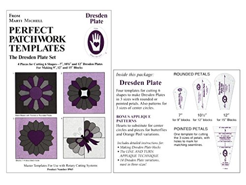 Marti MichellPerfect Patchwork Template-Regular Dresden Plate 4/Pkg Fabric