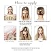 AisiBeauty 20 Inches Fish Line Hair Extensions Long Straight Hidden Invisible Wire Hair Flip on Wire in Hair Extensions Blonde Synthetic Invisible Wire Hair Extensions for Women (613#)