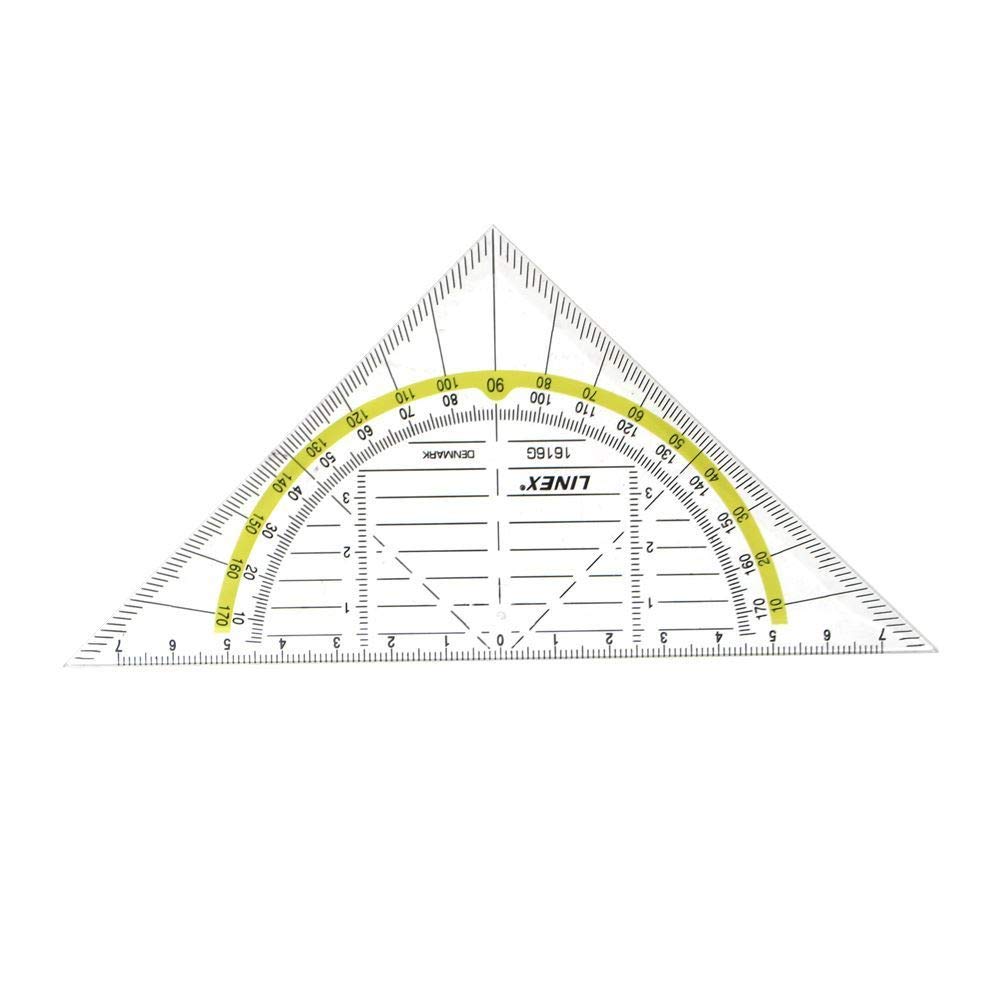 Linex Transparent Geometry Triangle with Removable Handle, 1 Items, 14 cm