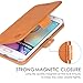 Galaxy S6 Edge Case, S6 Edge Wallet Case, SHIELDON Genuine S6 Edge Leather Case [Flip] Slim Magnetic Protective Case with Card Holder & Stand for Samsung Galaxy S6 Edge - Brown