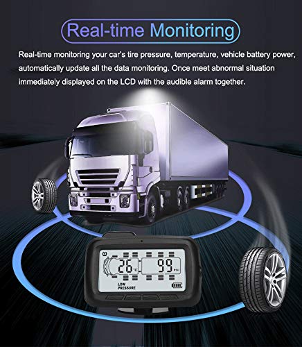 B-Qtech New TPMS Tire Pressure Monitoring System Wireless RV TPMS with 10 Sensors for Car Truck Motorhome Tow Travel Trailer Real Time Pressure and Temperature Support Max 22 Tires - Thumbnail 3