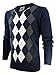 Enimay Men's Fashion Business Casual Long Sleeve Half Zip Argyle Pull Over