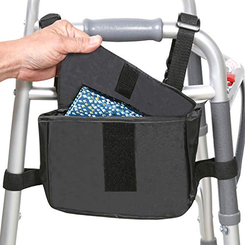 Innovative Home Creations Side Storage Pouch for Walker or Wheelchair - Mobility Aid Accessory Tote Bag - Thumbnail 2