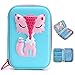 BTSKY Cartoon Fox Kids Pencil Case- Hard Shell EVA Pen Pencil Organizer School Stationery Holder for Boys and Girls (Blue)