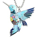 Luckeyui Womens Hummingbird Necklaces & Pendants Unique Colorful Bird Charm Jewelry Gifts
