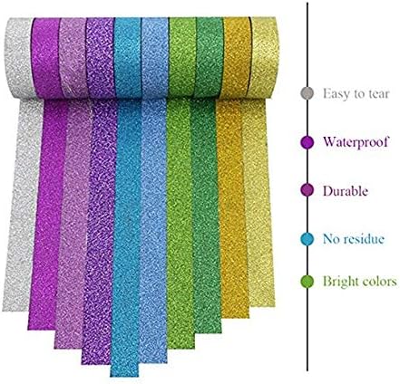 Washi Tape Decorative DIY Tape Washi Rainbow Sticker Masking Paper,Holiday Decorations Fun DIY Arts Supplies Kit for Little Kids, Toddlers & Adults